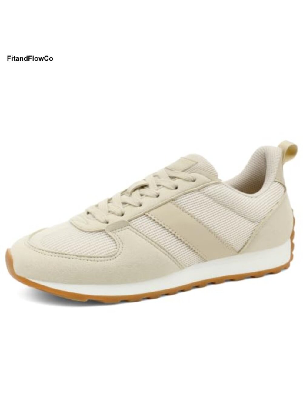 Women's Retro Suede Mesh Lace-Up Walking Sneakers Foam Cushion